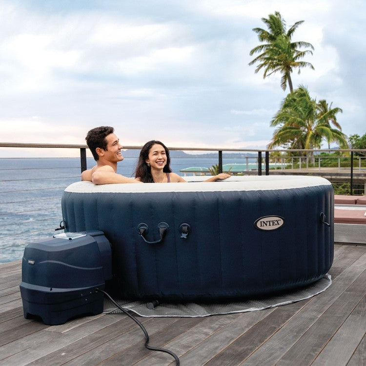 Spa Gonflable Bleu Marine 4 places + Couverture thermique