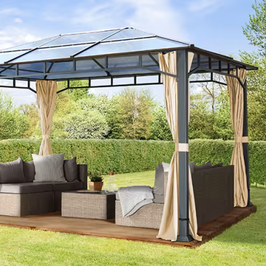 Tonnelle de jardin, Sunset Deluxe, toit rigide, 3×4 m