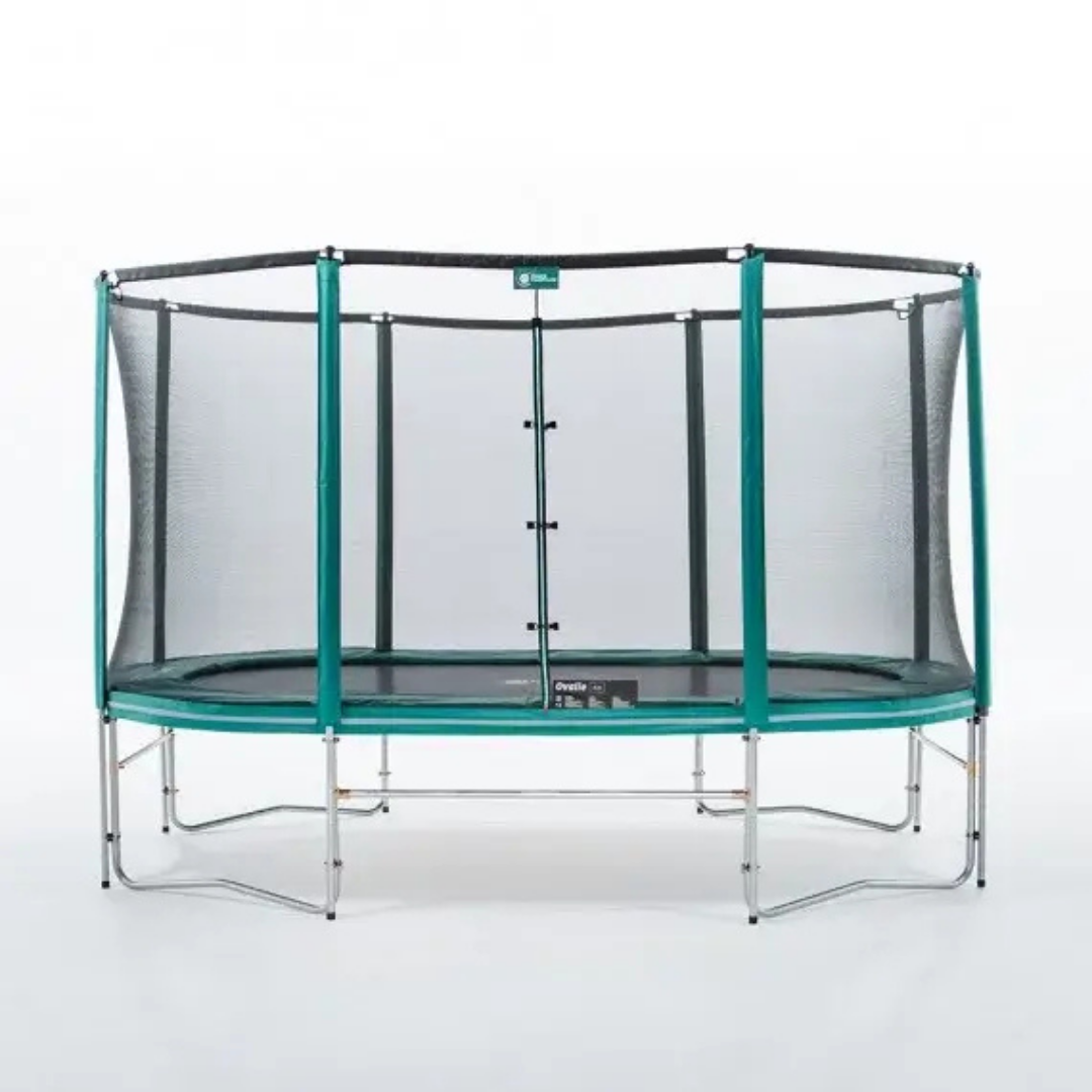 Trampolín ovalado de 430 cm con red de seguridad 