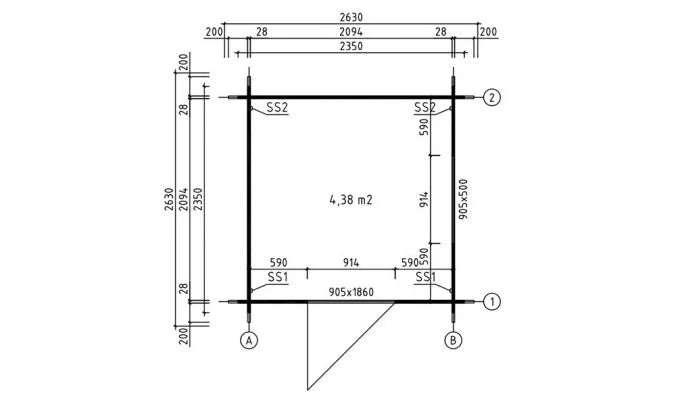Caseta de jardín LIMA - 4,38m²