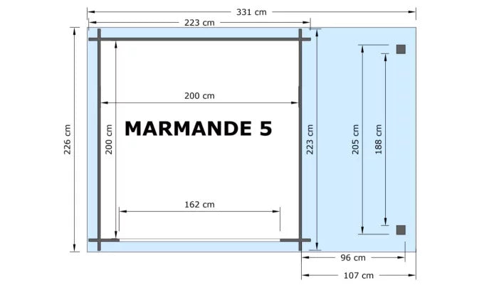 Caseta de jardín MOKKA - 3,98 m²