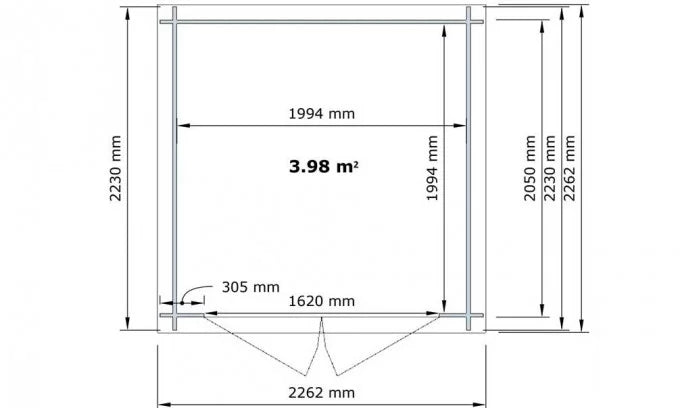 Caseta de jardín JONZAC 4m²